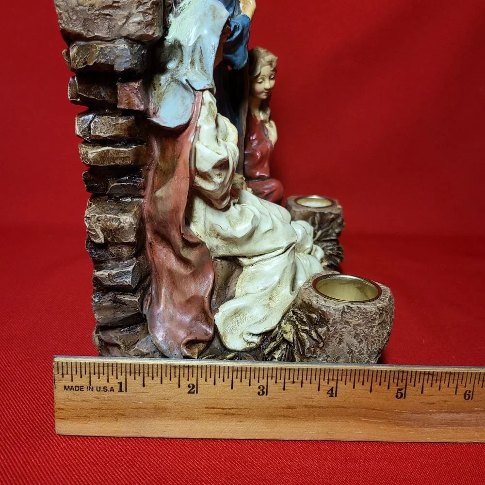 Nativity 5 Candle Holder Christmas Centerpiece Decor